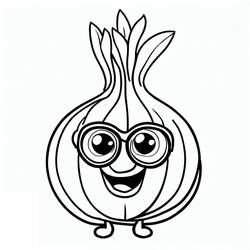 Раскраска: Лук (Еда и Питание) #186581 - Бесплатные раскраски для печати