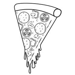 Раскраска: Пицца (Еда и Питание) #197400 - Бесплатные раскраски для печати