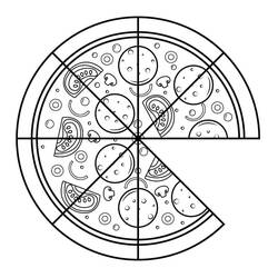 Раскраска: Пицца (Еда и Питание) #197406 - Бесплатные раскраски для печати