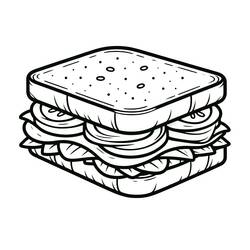 Раскраска: Сэндвич (Еда и Питание) #211342 - Бесплатные раскраски для печати
