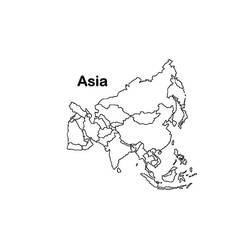 Раскраски: Карта Азии - Бесплатные раскраски для печати