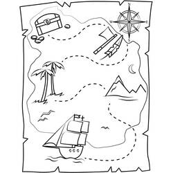 Раскраска: Карта сокровищ (География и Места) #211527 - Бесплатные раскраски для печати