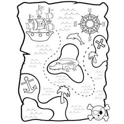 Раскраска: Карта сокровищ (География и Места) #211533 - Бесплатные раскраски для печати