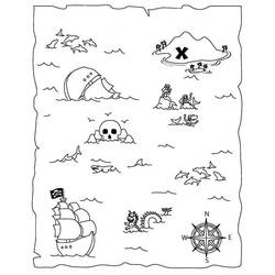 Раскраска: Карта сокровищ (География и Места) #211544 - Бесплатные раскраски для печати