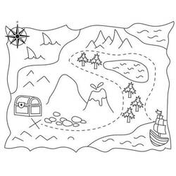 Раскраска: Карта сокровищ (География и Места) #211553 - Бесплатные раскраски для печати