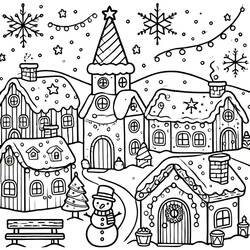 Раскраска: Рождественская деревня (Праздники и Торжества) #217387 - Бесплатные раскраски для печати