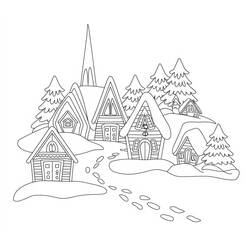Раскраска: Рождественская деревня (Праздники и Торжества) #217388 - Бесплатные раскраски для печати