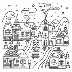 Раскраска: Рождественская деревня (Праздники и Торжества) #217390 - Бесплатные раскраски для печати