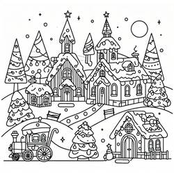 Раскраска: Рождественская деревня (Праздники и Торжества) #217393 - Бесплатные раскраски для печати