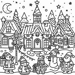 Раскраска: Рождественская деревня (Праздники и Торжества) #217394 - Бесплатные раскраски для печати