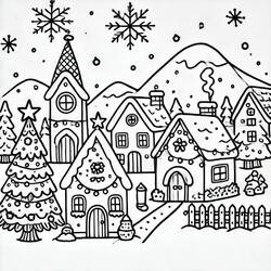 Раскраска: Рождественская деревня (Праздники и Торжества) #217396 - Бесплатные раскраски для печати