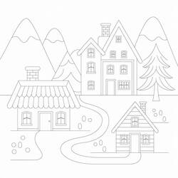 Раскраска: Рождественская деревня (Праздники и Торжества) #217398 - Бесплатные раскраски для печати