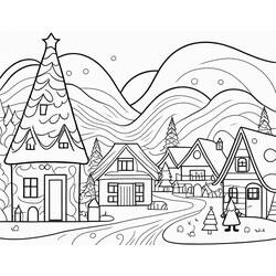 Раскраска: Рождественская деревня (Праздники и Торжества) #217399 - Бесплатные раскраски для печати
