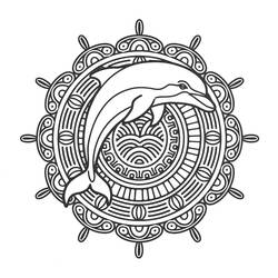 Раскраска: Мандалы с дельфинами (Мандалы) #219086 - Бесплатные раскраски для печати