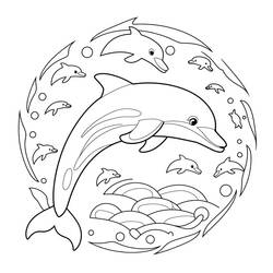 Раскраска: Мандалы с дельфинами (Мандалы) #219089 - Бесплатные раскраски для печати