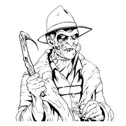 Раскраска: Фредди Крюгер (Фильмы и ТВ-шоу) #202275 - Бесплатные раскраски для печати