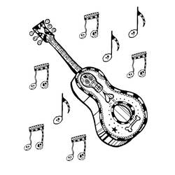 Раскраска: Гитара (Музыка) #173189 - Бесплатные раскраски для печати