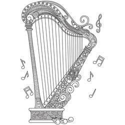 Раскраска: Арфа (Музыка) #176969 - Бесплатные раскраски для печати