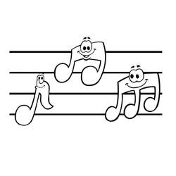 Раскраска: Музыкальные ноты (Музыка) #176893 - Бесплатные раскраски для печати