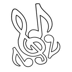 Раскраска: Музыкальные ноты (Музыка) #218761 - Бесплатные раскраски для печати