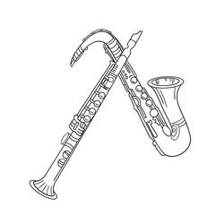 Раскраска: Саксофон (Музыка) #173374 - Бесплатные раскраски для печати