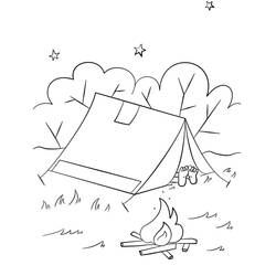 Раскраска: Кемпинг (Природа и Времена года) #207406 - Бесплатные раскраски для печати