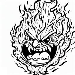 Раскраска: Огонь (Природа и Времена года) #188317 - Бесплатные раскраски для печати