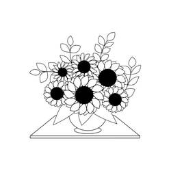 Раскраска: Подсолнух (Природа и Времена года) #171023 - Бесплатные раскраски для печати