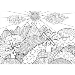 Раскраска: Закат (Природа и Времена года) #216004 - Бесплатные раскраски для печати