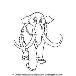 Раскраска: Мамонт (Доисторические Животные) #19178 - Бесплатные раскраски для печати
