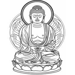 Раскраска: Будда (Религия и Мифология) #216133 - Бесплатные раскраски для печати