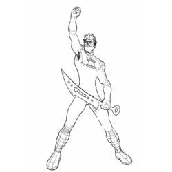 Раскраска: Зелёный фонарь (Супергерои и Суперзлодеи) #81331 - Бесплатные раскраски для печати