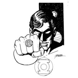 Раскраска: Зелёный фонарь (Супергерои и Суперзлодеи) #81371 - Бесплатные раскраски для печати