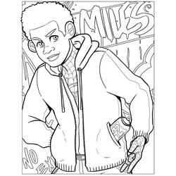 Раскраска: Майлз Моралес (Супергерои и Суперзлодеи) #212085 - Бесплатные раскраски для печати