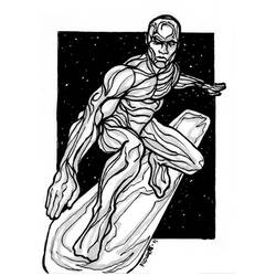 Раскраска: Серебряный сёрфер (Супергерои и Суперзлодеи) #81179 - Бесплатные раскраски для печати