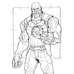 Раскраски: Танос - Бесплатные раскраски для печати