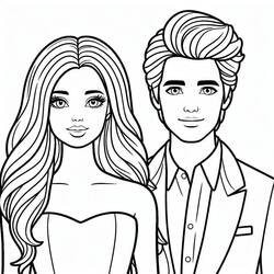 Раскраска: Barbie и Ken (Игрушки и Игры) #219764 - Бесплатные раскраски для печати