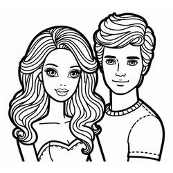 Раскраска: Barbie и Ken (Игрушки и Игры) #219765 - Бесплатные раскраски для печати