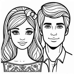 Раскраска: Barbie и Ken (Игрушки и Игры) #219768 - Бесплатные раскраски для печати