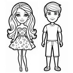 Раскраски: Barbie и Ken - Бесплатные раскраски для печати