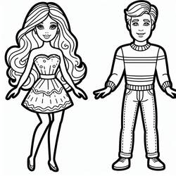 Раскраска: Barbie и Ken (Игрушки и Игры) #219776 - Бесплатные раскраски для печати