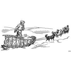 Раскраска: Собачья упряжка (Транспорт) #142643 - Бесплатные раскраски для печати