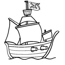 Раскраски: Пиратский корабль - Бесплатные раскраски для печати