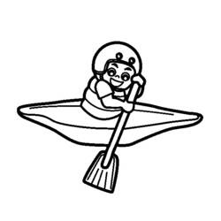 Раскраска: Маленькая лодка / Каноэ (Транспорт) #142179 - Бесплатные раскраски для печати