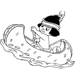 Раскраска: Маленькая лодка / Каноэ (Транспорт) #142186 - Бесплатные раскраски для печати