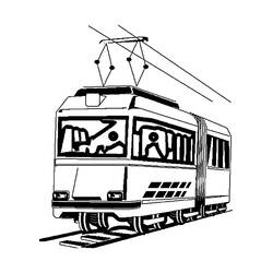 Раскраска: Трамвай (Транспорт) #145406 - Бесплатные раскраски для печати