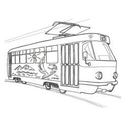 Раскраска: Трамвай (Транспорт) #210536 - Бесплатные раскраски для печати