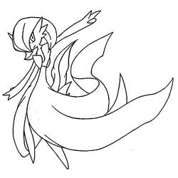 Раскраски: Gardevoir - Бесплатные раскраски для печати