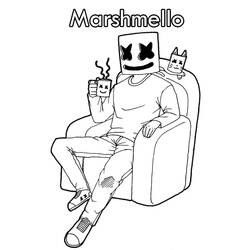 Раскраска: Marshmello Fortnite (Видеоигры) #208271 - Бесплатные раскраски для печати